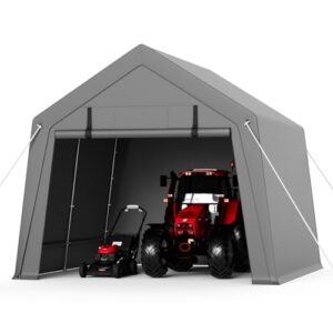 Heavy Duty Outdoor Carport Canopy with Rolled Up Zipper Door