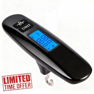 Archery Bow Scale Recurve/Compound Bow 110LB/50KG Tuning Scale with Peak and Hold HD LCD Display LB/KG Battery Included（Black）