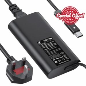 130W USB C Type C Adapter Laptop Charger for Dell XPS 15 2in1 9575 9500 9510 9520 17 9700 9710 Precision 5530 2in1 5550 5750 3560 3550 3551 Latitude 7410 7310 7210 9410 9510 5420 5520 5510 Power Cord