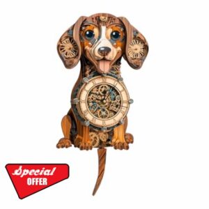 3d Puzzles for Adults-Dachshund Clock with Functional Timepiece