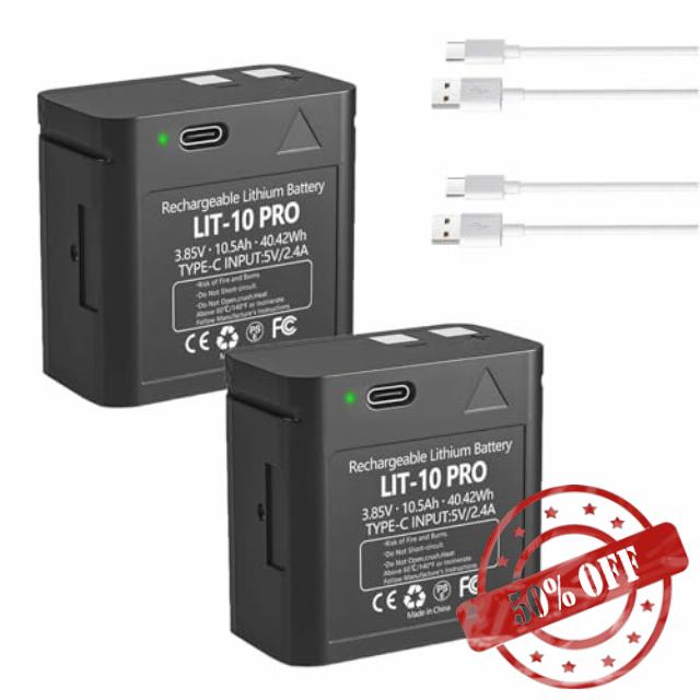 (2-Pack) SCESMIA Replacement LIT-10 Battery 10500mAh for SPYPOINT Cellular Trail Camera Link-Micro