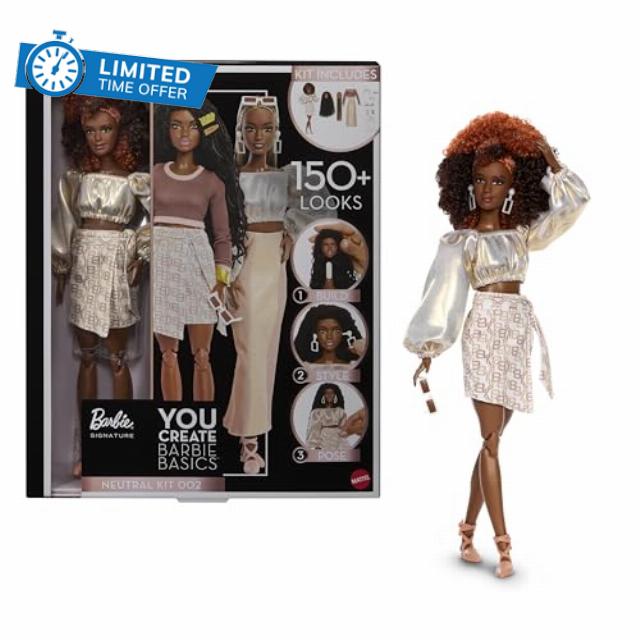 Barbie Basics You Create Neutral Kit 002 with Customizable Fashion Doll & Universal-fit Clothing