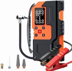 Zanbeel Multifunctional Professional 8000 MAh Digital Powerbank Car Battery Charger Jump Starter Cable and with Tire Inflator Air Pump