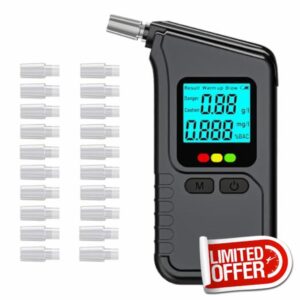 YRHWS Breathalyzer Alcohol Tester with 20 Mouthpieces