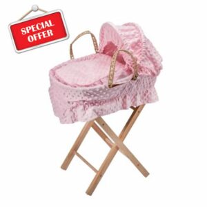 Dolls Moses Basket With Stand – Dimple Bedding