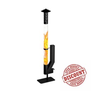 Fire Pit - 62 Inches Wood Pellet Patio Heater with Thickened Base for Outdoor