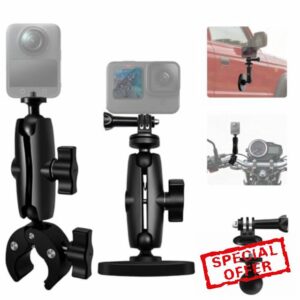 Motorcycle Heavy-Duty Handlebar Clamp compatible for DJI Osmo 360/Osmo Nano