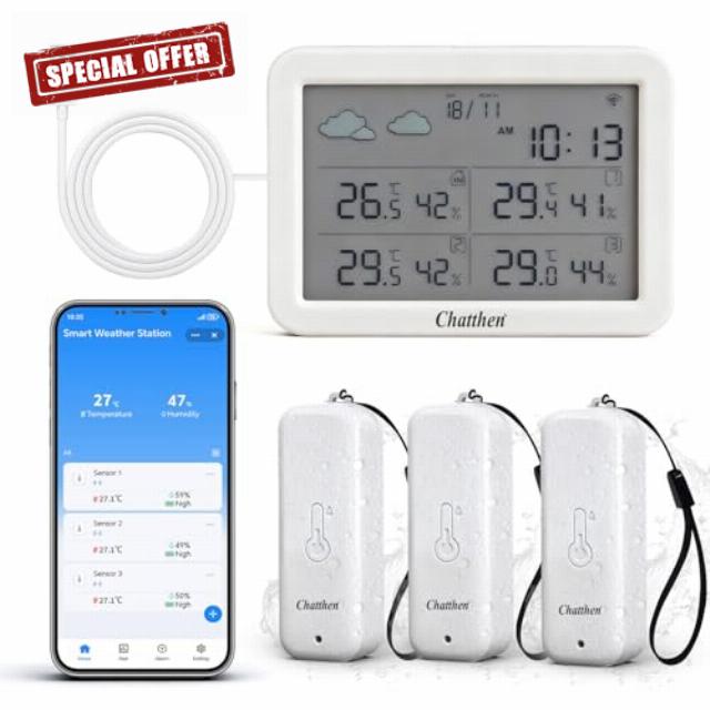 Chatthen WiFi Weather Stations with Outdoor Sensor Wireless UK