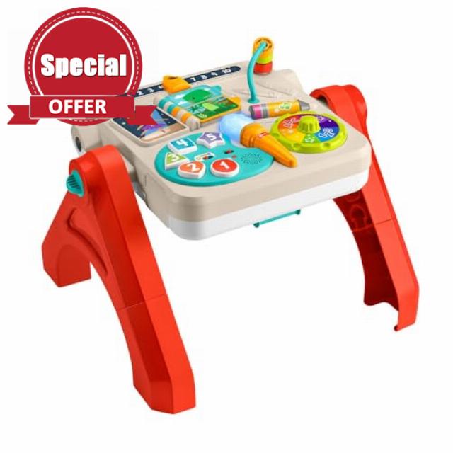 Fisher-Price Laugh & Learn 4-in-1 Activity Table and Art Easel with Educational Music for Boys and Girls Ages 6+ Months