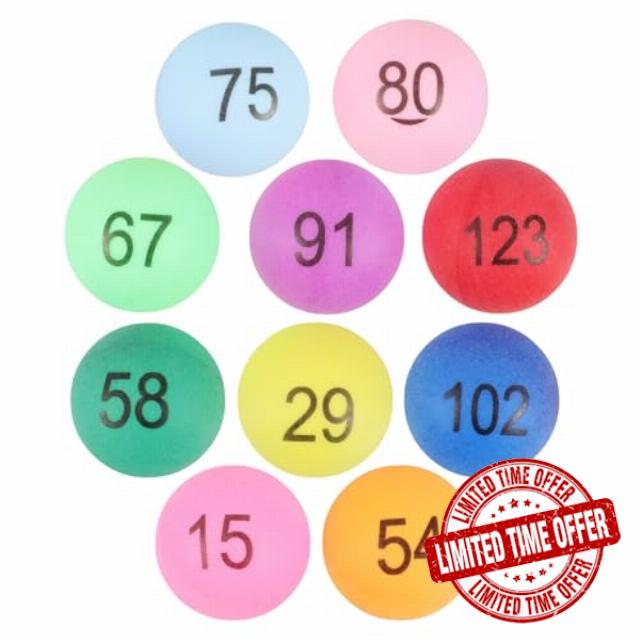 Kisangel 150Pcs Numbered Pong Balls Assorted Colors with Numbers 1-150 for Lottery Drawings