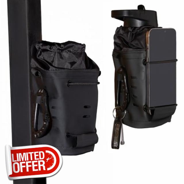 Magnetic Bottle Bag - Holds 3 kg on Gym Rack - Phone