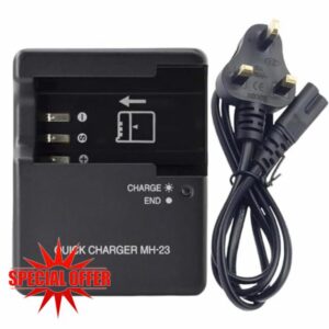 MH-23 EN-EL9 EN-EL9a Quick Battery Charger Compatible with Nikon D40 D40X D60 D3000 D5000 Digital SLR Cameras & 120cm AC Power Cord