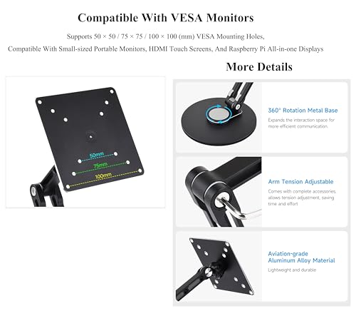 Supports 50 x 50/75 x 75/100 x 100 (mm) VESA Mounting Holes