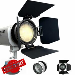 10X Bowens Mount Fresnel Lens with 4-Leaf Barn Doors