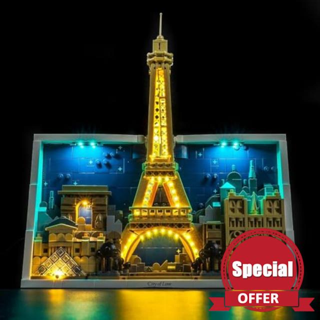 LocoLee RC LED Light Set Compatible with Lego 21064 Paris – City of Love LED Decoration Lighting Kit Compatible with Lego Architecture 21064 Building Blocks Model