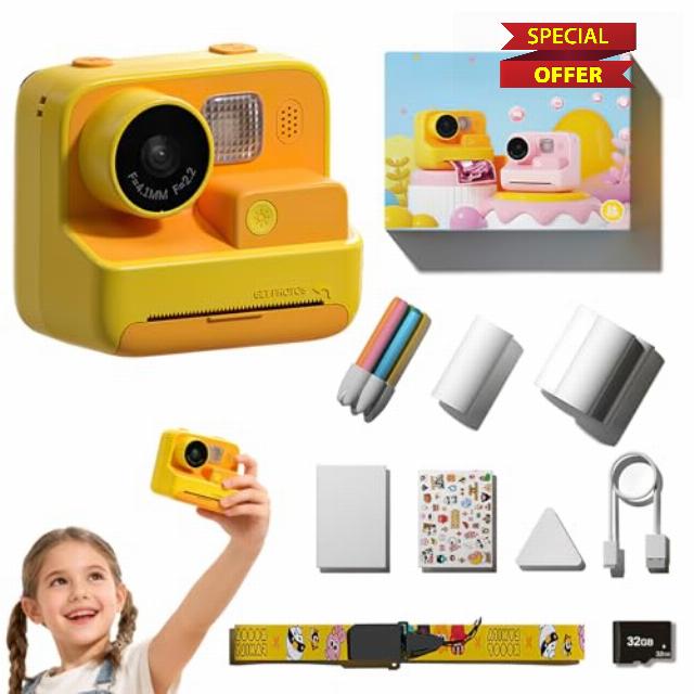 Instant Print Camera for Kids - K27 Dual Lens Children's Camera with 48MP Photos & 1080P Video