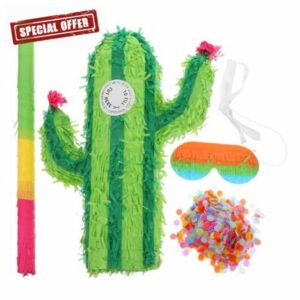 Healifty Creative Cactus Pinata Set for Birthday Parties and Bridal Showers Filled Party with Random Colored Bat and Event Favor Random Colo