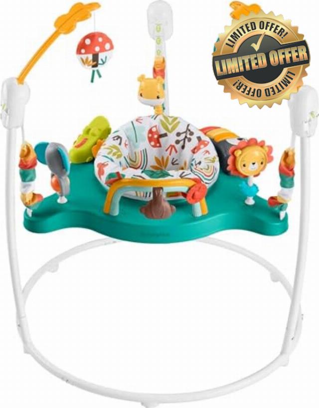 Fisher-Price Baby Bouncer Whimsical Forest Jumperoo Activity Center with Music and Lights