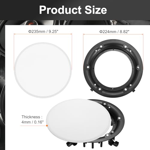 9.2 Inch White Round Metal Recessed Drop Ceiling Speakers Magnetic Dust Covers Accessory for Surround Sound Systems