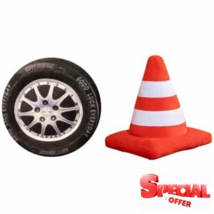 Spare Tyre Cushion - Huggable Black Rubber Design