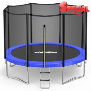 Zupapa Heavy Duty Yard Trampoline with Enclosure Net & Non-Slip Ladder for Kids & Adults