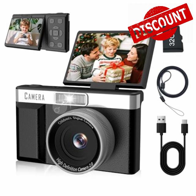 Kids Digital Camera FHD 1080P Digital Camera For Kid With 32GB Card