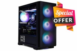 PC Air 6RX • Ryzen 7 5700X Computer • RX 9060 XT 16GB DDR6 • Liquid Cooled 240mm ARGB • 32GB 3200MHz DDR4 • 1TB NVME SSD • Black Mesh RGB Gaming PC • 1200 Mbps WiFi • Windows 11