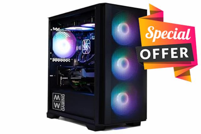 PC Air 6RX • Ryzen 7 5700X Computer • RX 9060 XT 16GB DDR6 • Liquid Cooled 240mm ARGB • 32GB 3200MHz DDR4 • 1TB NVME SSD • Black Mesh RGB Gaming PC • 1200 Mbps WiFi • Windows 11
