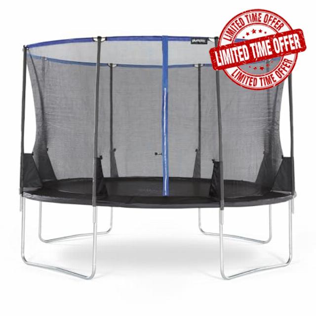 Plum Play Kids Garden Trampoline Spacezone Deluxe Outdoor Trampoline and Safety Net Enclosure - 8ft - 10ft - 12f