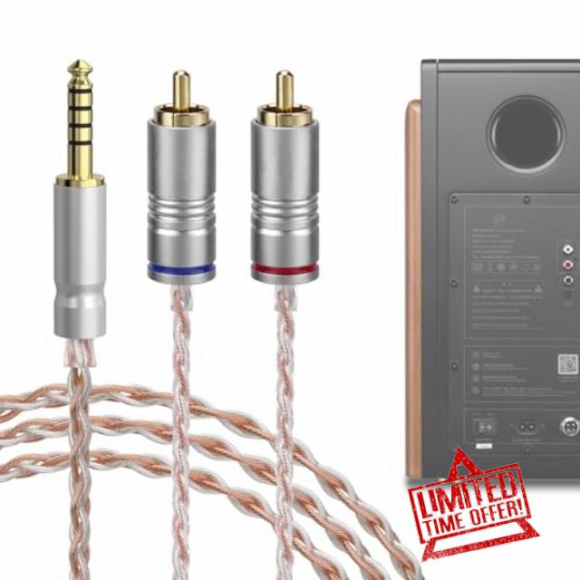 GEEKRIA Apollo 4.4mm Balanced to Dual RCA Audio Cable