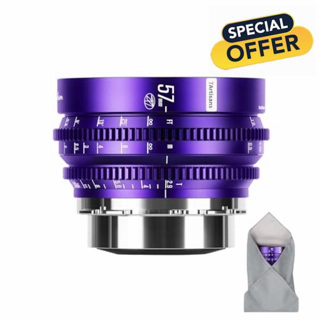 7artisans 57mm T2.9 Floral Bloom Art Series Explosive Bokeh Full-Frame Manual Focus Professional Cine Lens PL Mount Compatibility for Creative Photography and Filmmaking