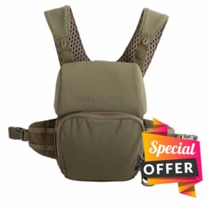 Eberlestock Bravo Modular Bino Pack – Magnetic-Free Hunting Binocular Harness with Quiet Shock Cord Closure – MOLLE Compatible – Breathable Air-Mesh Straps – Military Green
