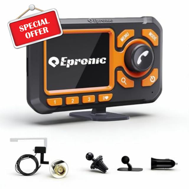 DAB Car Radio Adapter Plug&Play Car DAB Transmitter with Bluetooth Handsfree 2.4” LCD Display DAB+ Radio Receiver with Aux Out TF Card Slot for DAB Adapter Car Stereo