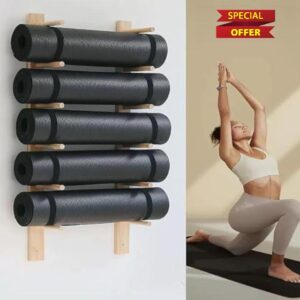 Wooden Yoga Mat Holder Wall Mount