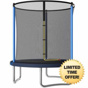 JUMMICO 6/8/10/12ft Outdoor Trampoline with Safety Enclosure Net - Complete Outdoor Garden Trampoline for Kids & Adults Spring Tool Home Fitness Family Play Equipme