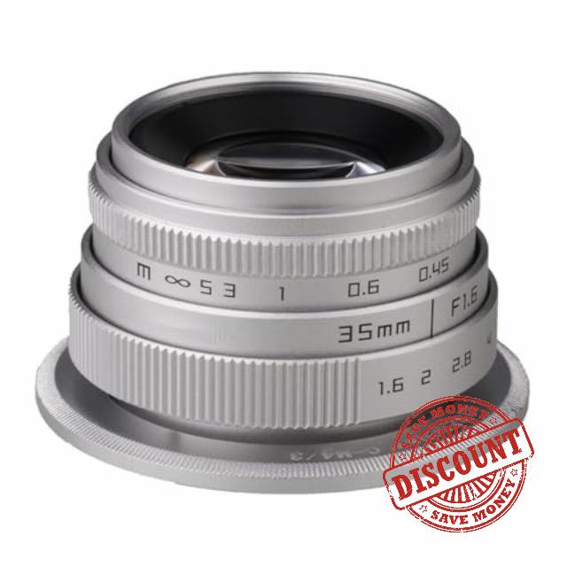Compatible for Sony E 35mm F1.6 APS-C Manual Focus Lens with Adapter Ring for Micro 4/3 E A6600 6500 EOS-M M50(E mount)