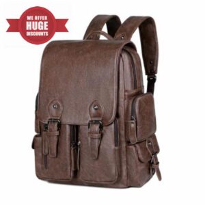 SONARIN Vintage PU Backpack Men