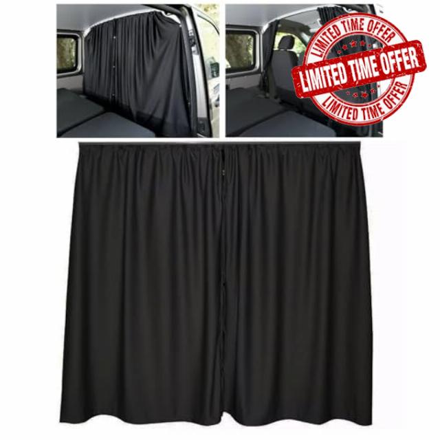 Black or Grey Blackout Cab Divider Separator Curtain with Fittings For MERCEDES VITO W638 W639 W447 VIANO (2 curtains 1.8 m drop come with 1 rail 140cm long