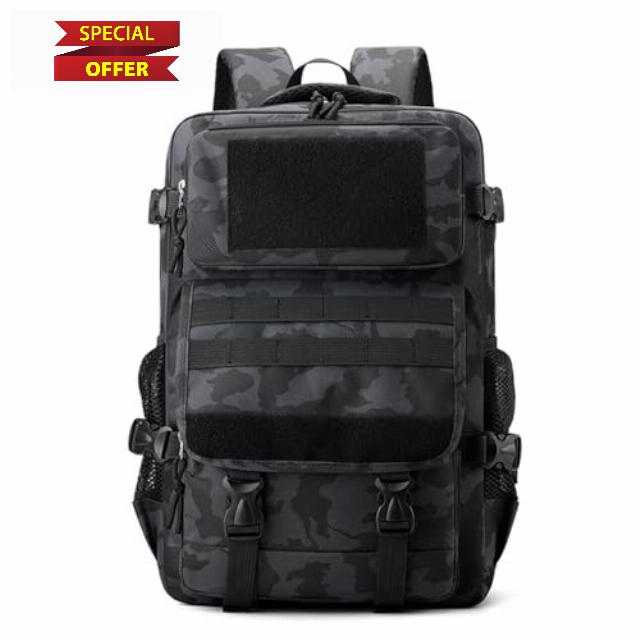 30L Outdoor Tactical Backpack Mountaineering Camping Camouflage Rucksack Khaki Large Capacity Sports Backpack with Molle Webbing
