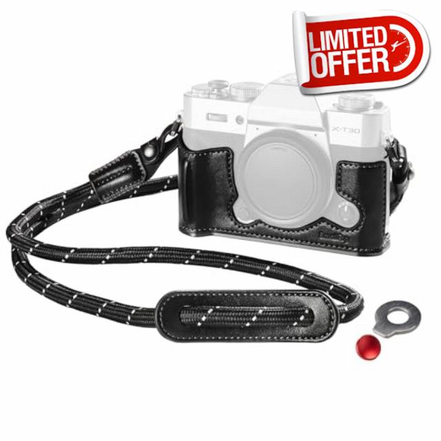 SMALLRIG X-T30 III Half Leather Case with Shoulder Strap for FUJIFILM X-T30 / X-T30 II/X-T30 III