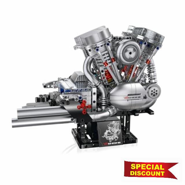 muuchuu Technik V2 Engine Building Toy with Light Sound Spray Motor Set