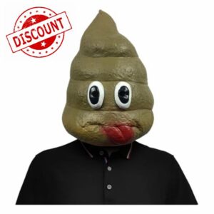 Funny Novelty Poop Latex Mask for Adults Men Halloween Carnival Masquerade Cosplay Themed Party Costume Accessory