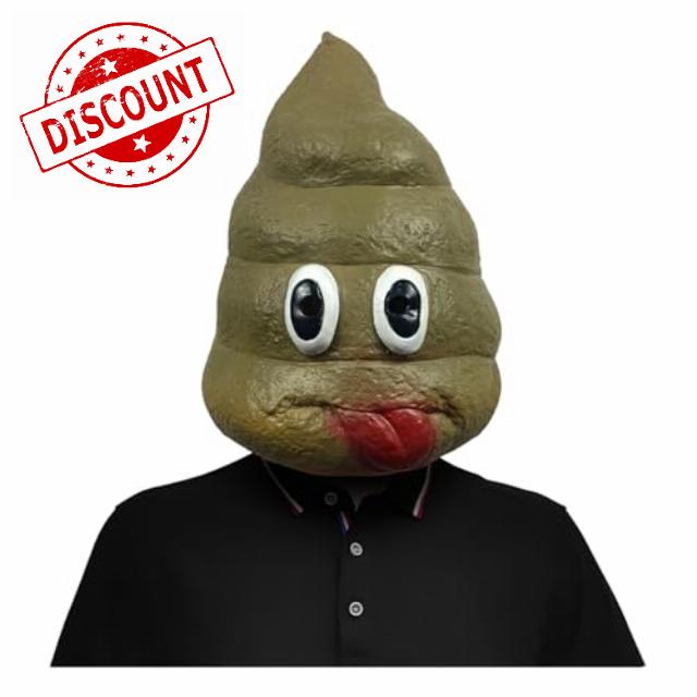 Funny Novelty Poop Latex Mask for Adults Men Halloween Carnival Masquerade Cosplay Themed Party Costume Accessory
