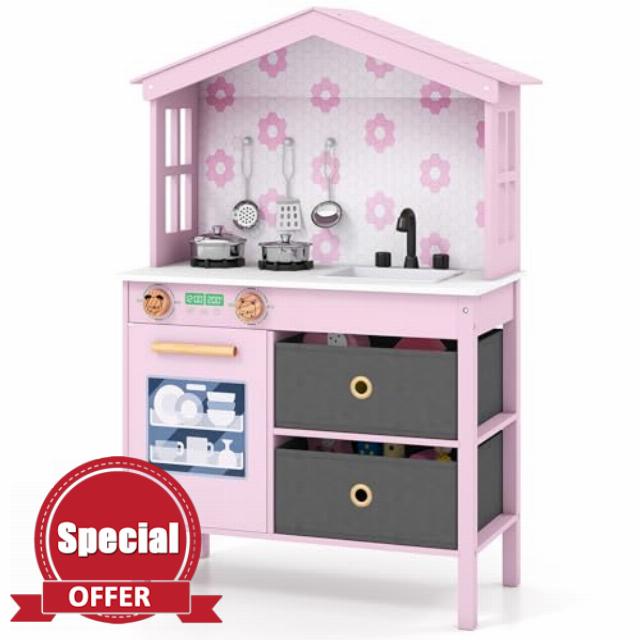 COSTWAY Kids Wooden Kitchen