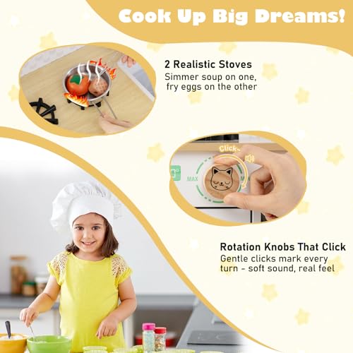 Wooden Toy Kitchen with Stoves