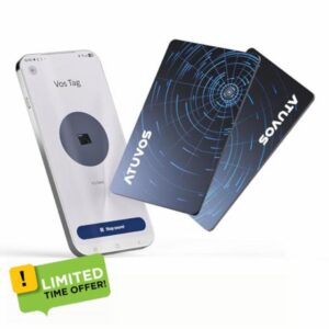 ATUVOS Dual System Card Tracker - 2 Pack ，(Thin 0.16cm) (Wireless Charging) Compatible with Android Google Find Hub or iOS Apple Find My App