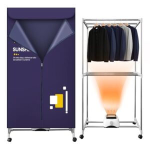 Heated Airer with Cover for Clothes Drying 2-Tier 1500W Portable Dryer with 180-Min Timer