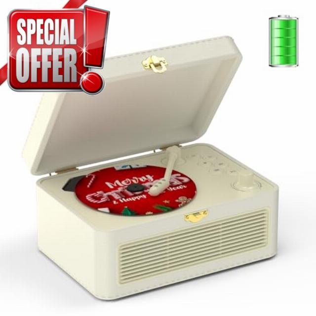 CD Players for Home Retro: Kegaudio CD Player Portable Bluetooth White PU Speakers & Radio & Remote Control Vintage CD-Player Support USB/AUX Playback Headphone jack