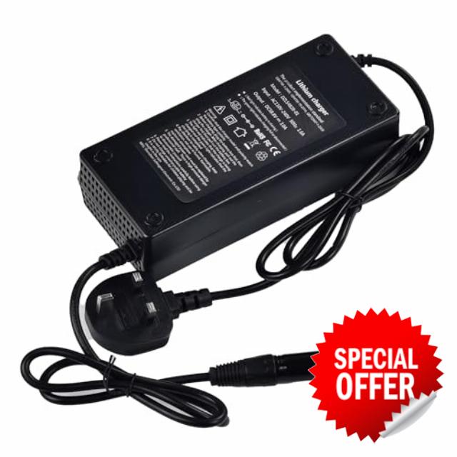 UK STOCK 54.6V3A 58.8V4A charger with 3PIN XLR output connector for 48V and 52V li-ion battery (58.8V4Ah-XLR)
