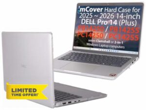 mCover Case ONLY Compatible for 2025-2026 14" Dell Pro 14 Plus PB14250 PB14255 and Pro 14 PC14250 PC14255 Windows PC (NOT Fitting Any Other Dell Models)- Clea